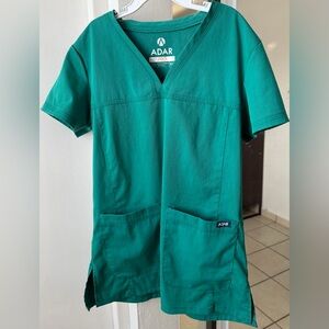 ADAR Pro Teal Green Medical Scrub Top for Women
